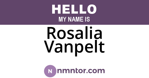 Rosalia Vanpelt