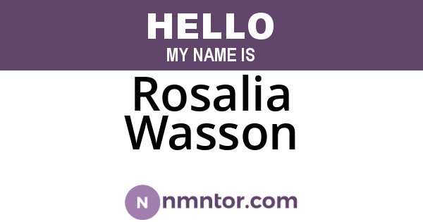 Rosalia Wasson
