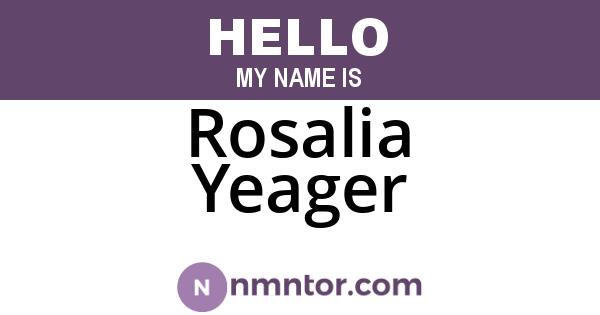 Rosalia Yeager