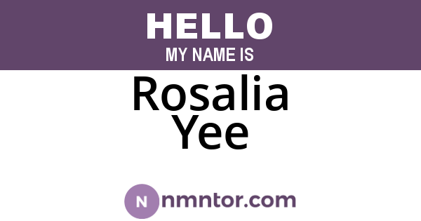 Rosalia Yee
