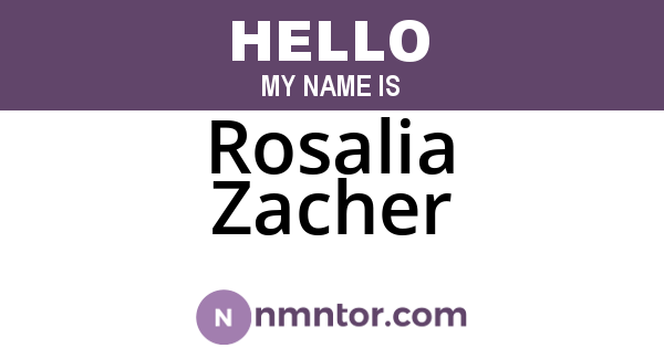 Rosalia Zacher
