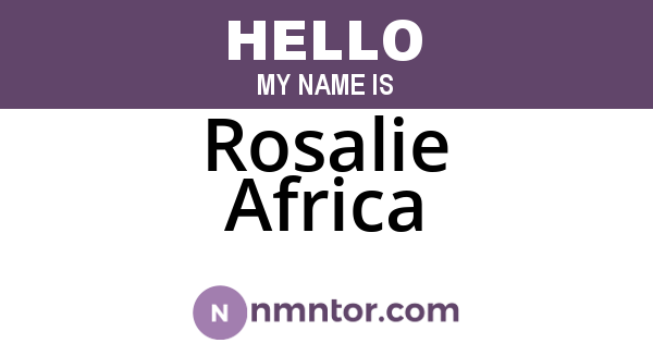 Rosalie Africa
