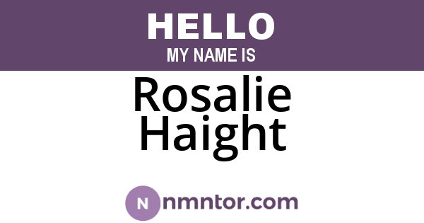 Rosalie Haight
