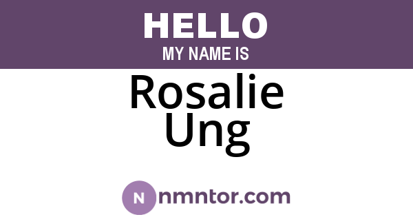 Rosalie Ung