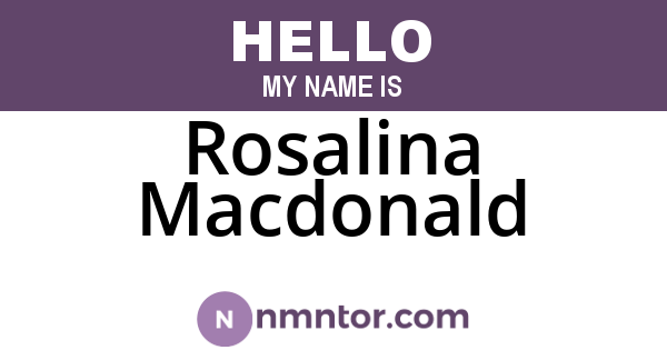 Rosalina Macdonald