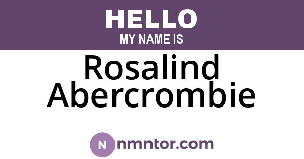 Rosalind Abercrombie