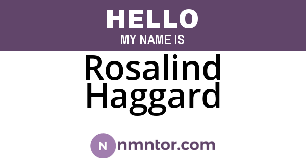 Rosalind Haggard