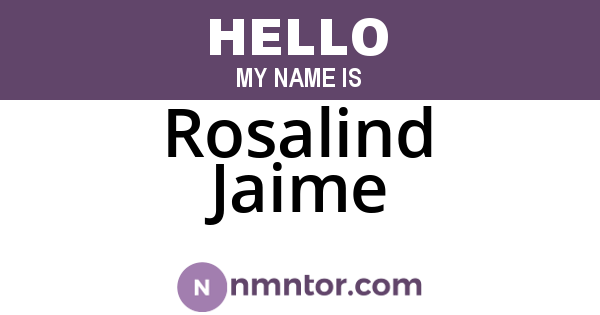 Rosalind Jaime