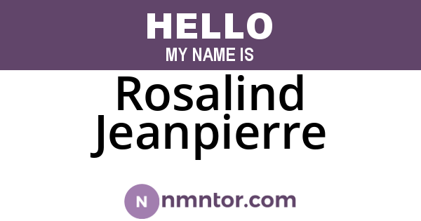 Rosalind Jeanpierre