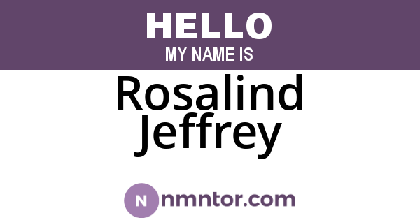 Rosalind Jeffrey