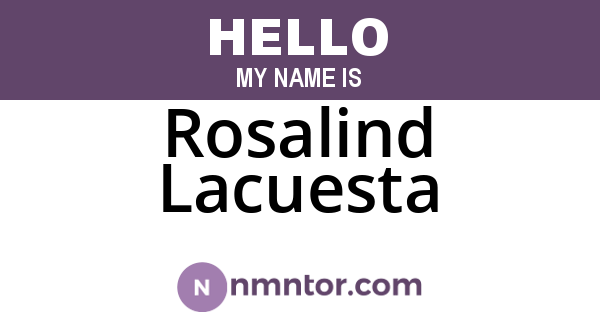 Rosalind Lacuesta