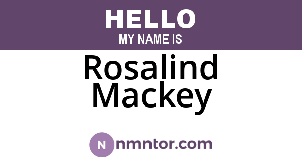 Rosalind Mackey