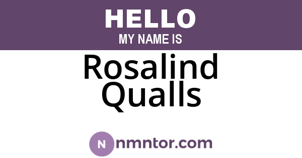 Rosalind Qualls