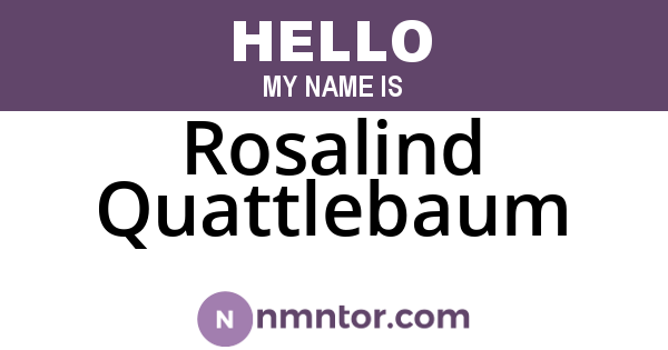 Rosalind Quattlebaum