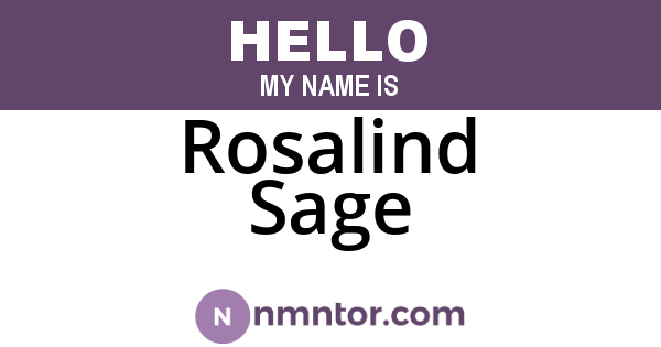 Rosalind Sage