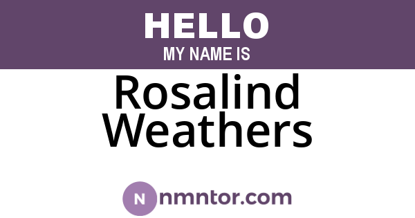 Rosalind Weathers