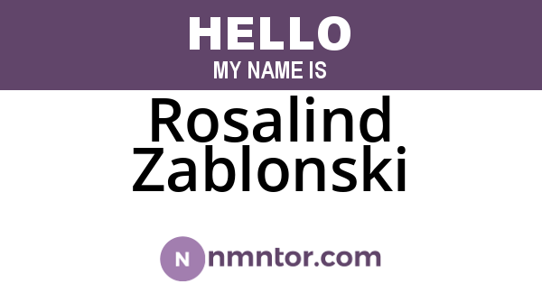 Rosalind Zablonski