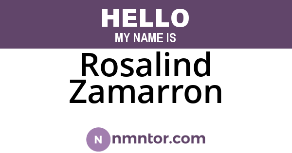 Rosalind Zamarron