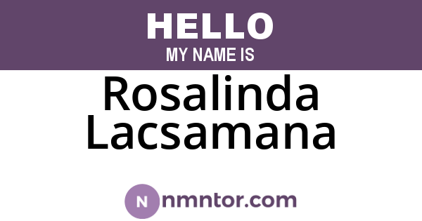 Rosalinda Lacsamana