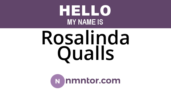 Rosalinda Qualls