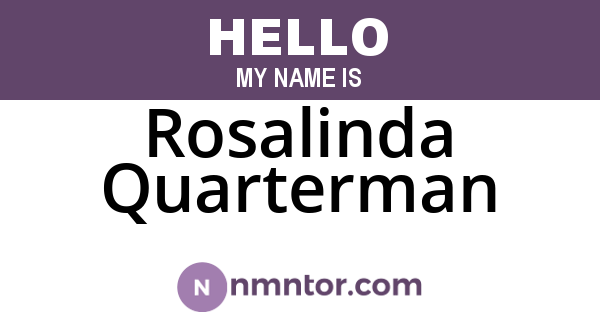 Rosalinda Quarterman
