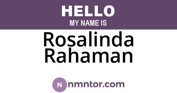 Rosalinda Rahaman