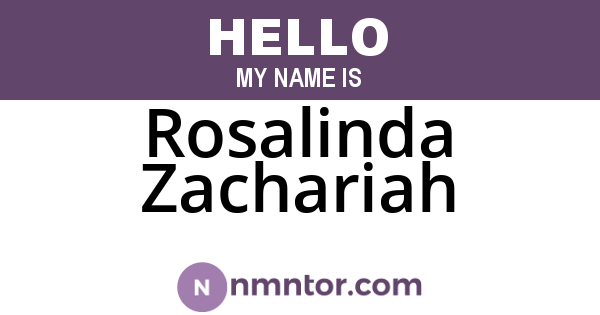 Rosalinda Zachariah