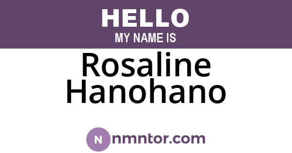 Rosaline Hanohano
