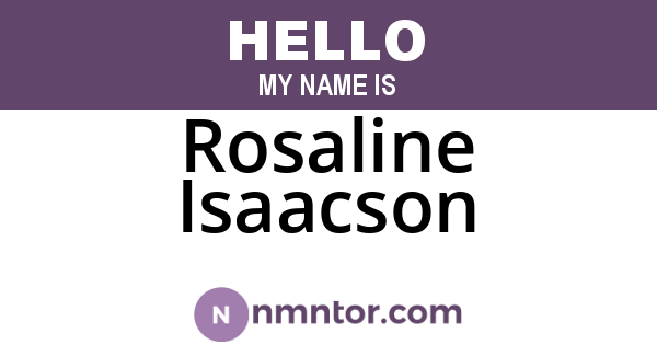 Rosaline Isaacson