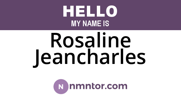 Rosaline Jeancharles