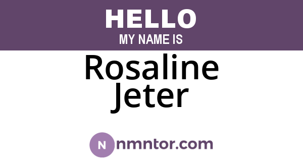 Rosaline Jeter