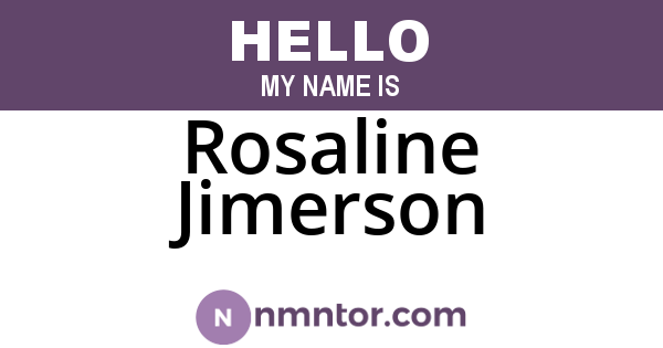 Rosaline Jimerson