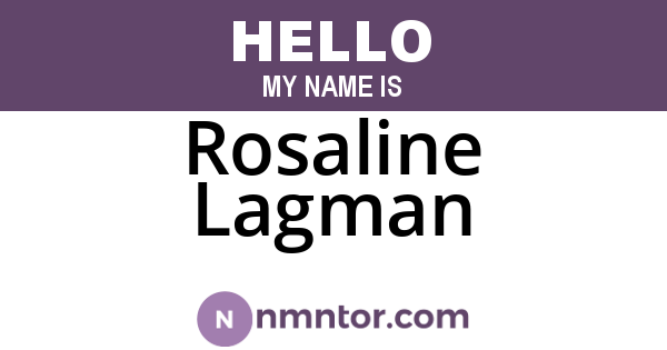 Rosaline Lagman