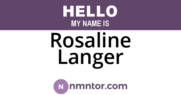 Rosaline Langer