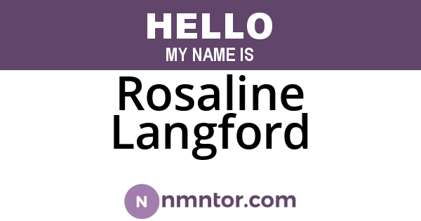 Rosaline Langford