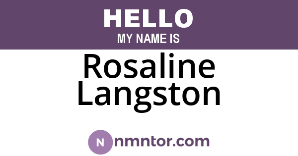 Rosaline Langston