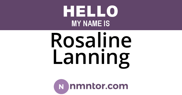 Rosaline Lanning