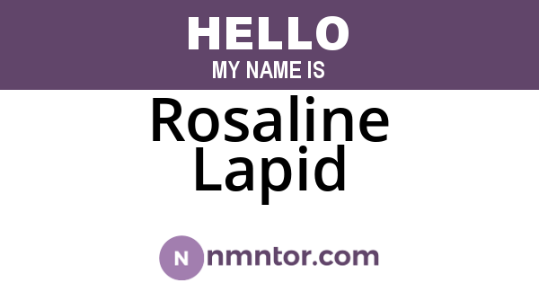 Rosaline Lapid