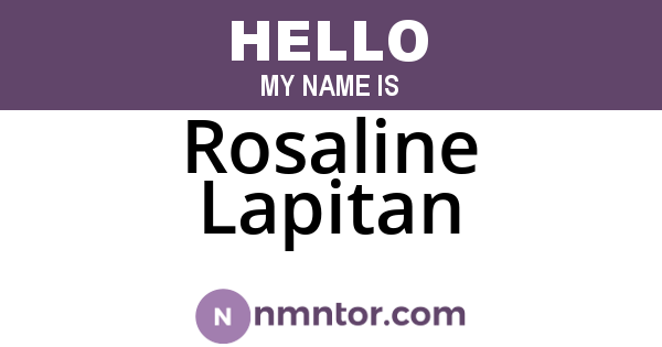 Rosaline Lapitan