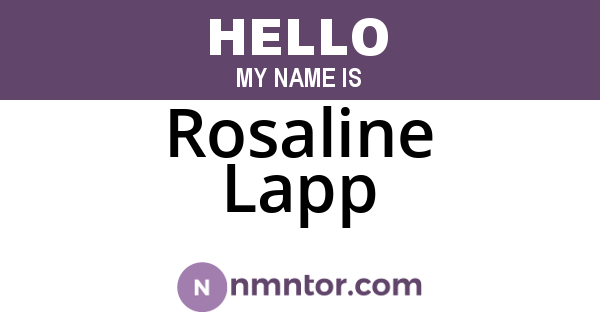 Rosaline Lapp