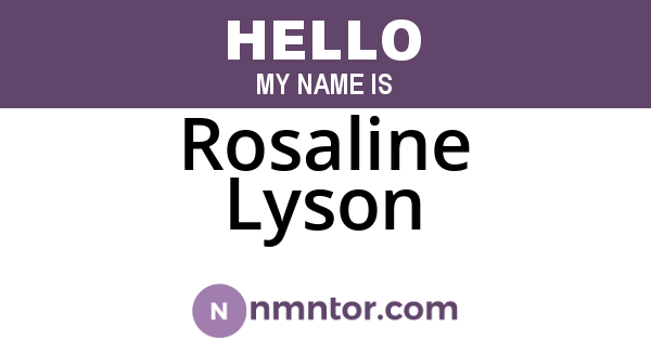 Rosaline Lyson
