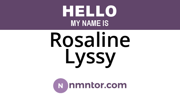 Rosaline Lyssy