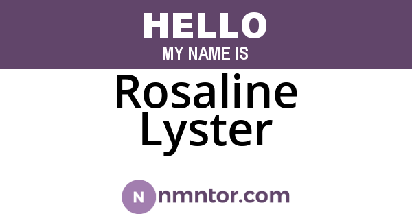 Rosaline Lyster