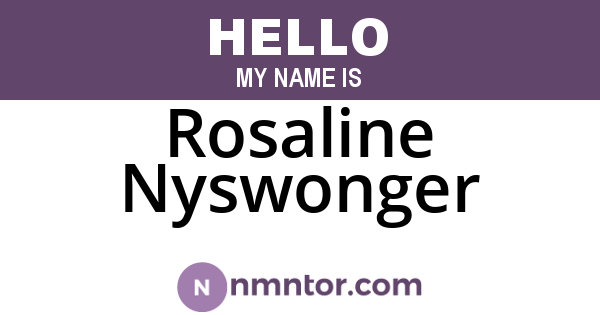 Rosaline Nyswonger