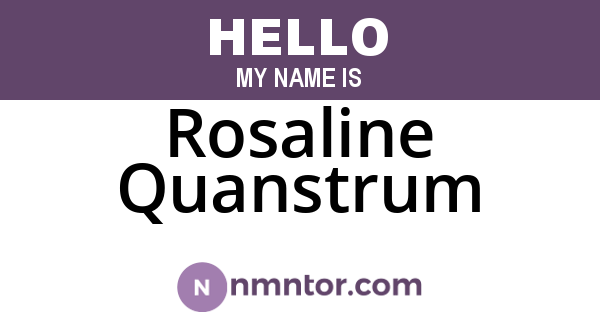 Rosaline Quanstrum