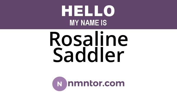 Rosaline Saddler