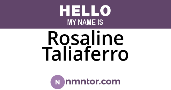 Rosaline Taliaferro