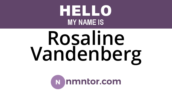 Rosaline Vandenberg