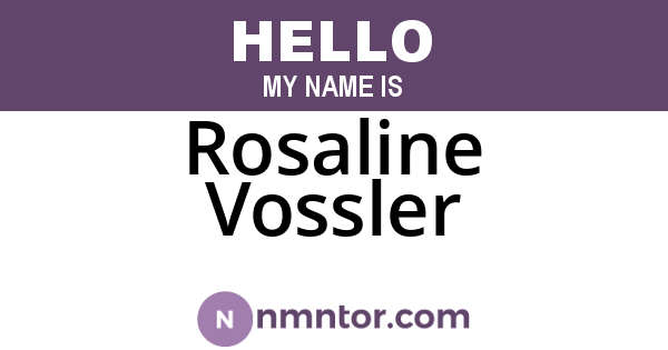 Rosaline Vossler