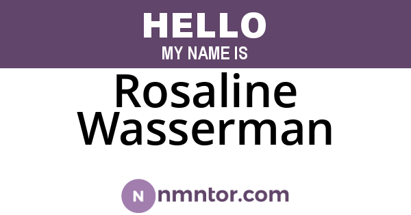 Rosaline Wasserman